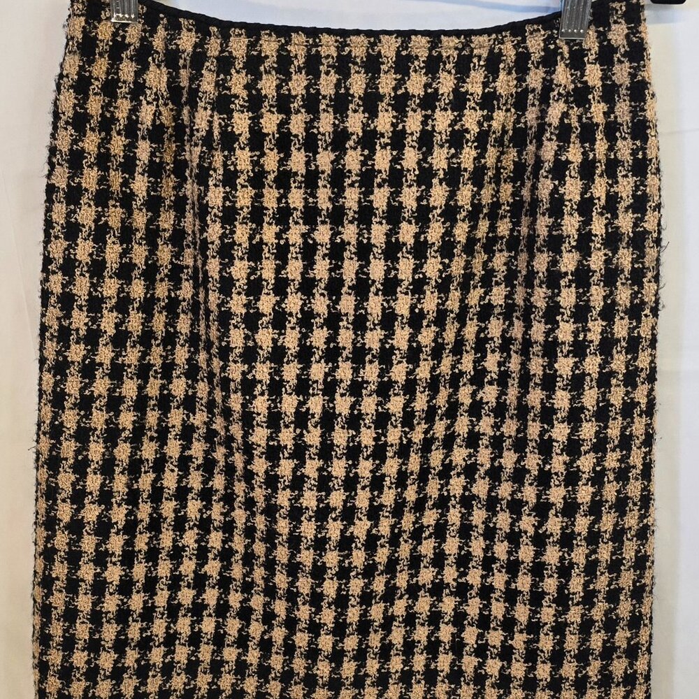 Vintage Collin Creek Pencil Skirt, size 6, Houndstooth pattern